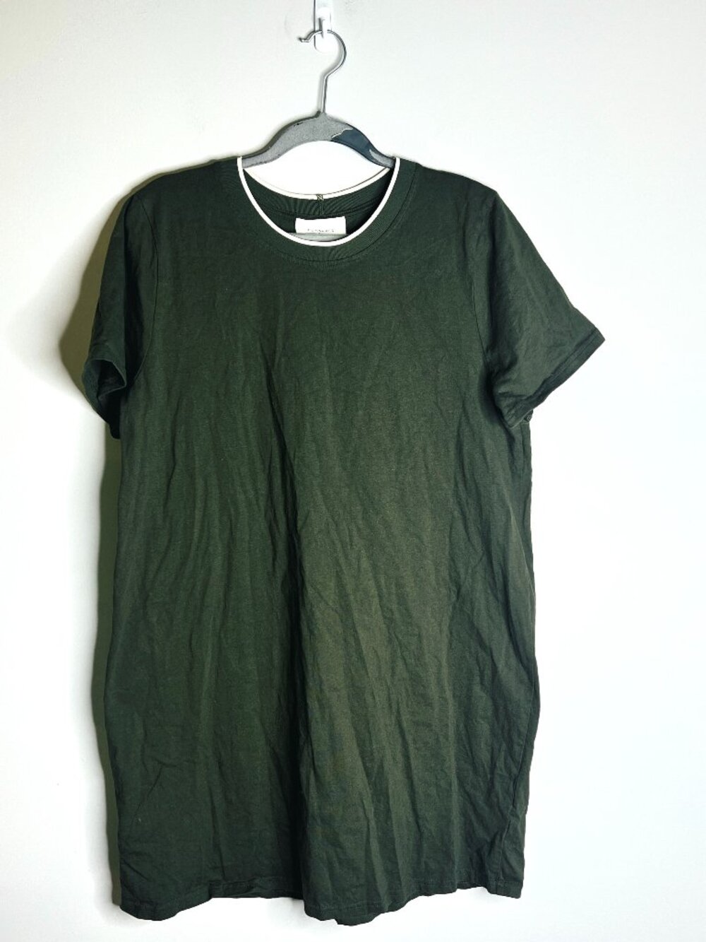 Pomander Place Army Green Short Sleeve T-Shirt Dress 100% Cotton Granola Girl XL